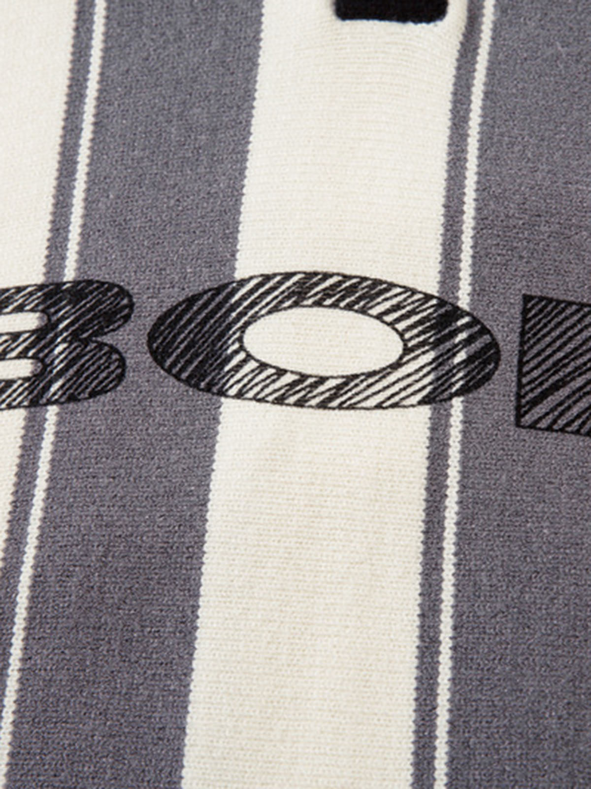 Retro Striped Polo Collar Sports Jersey Knit Sweater