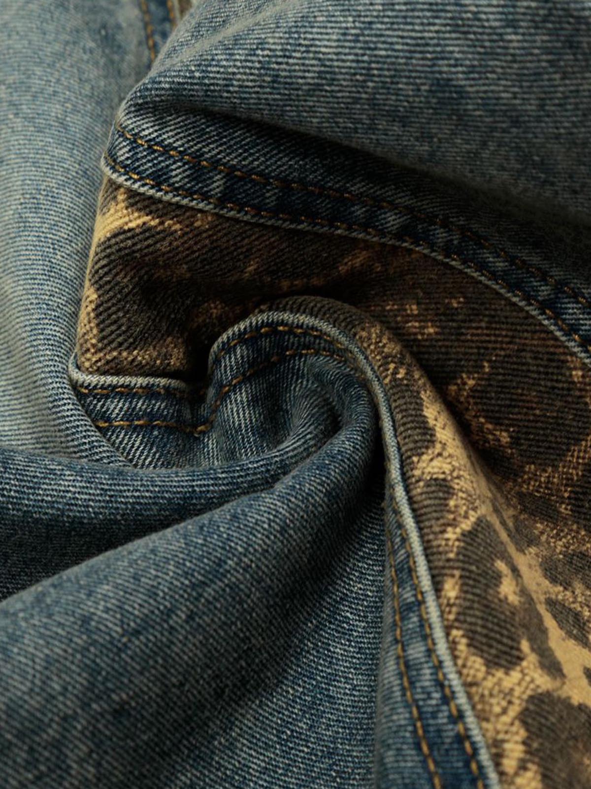 Stylish Leopard-Print Panel Wide-Leg Pants for Women - Trendy and Versatile Design