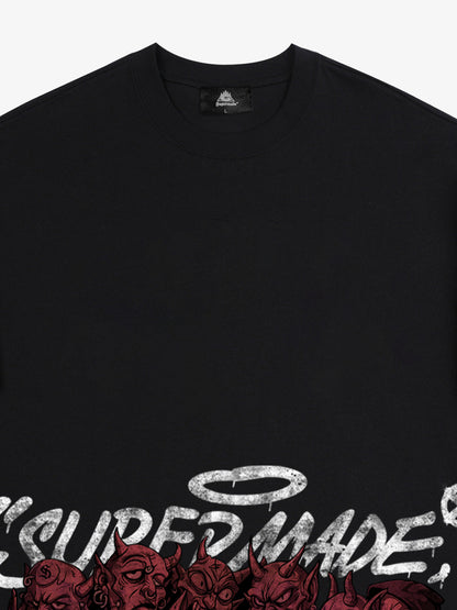 Thesupermade Dark Devil Maniac's Gothic Graffiti T-shirt