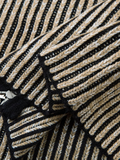 Striped Zip-Up Jacket for Casual Elegance