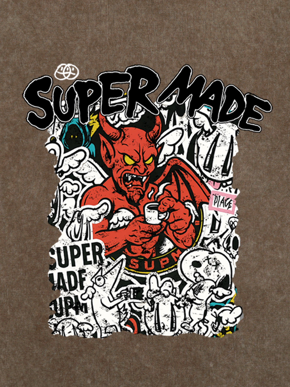Street Devil Collage Pattern T-shirt