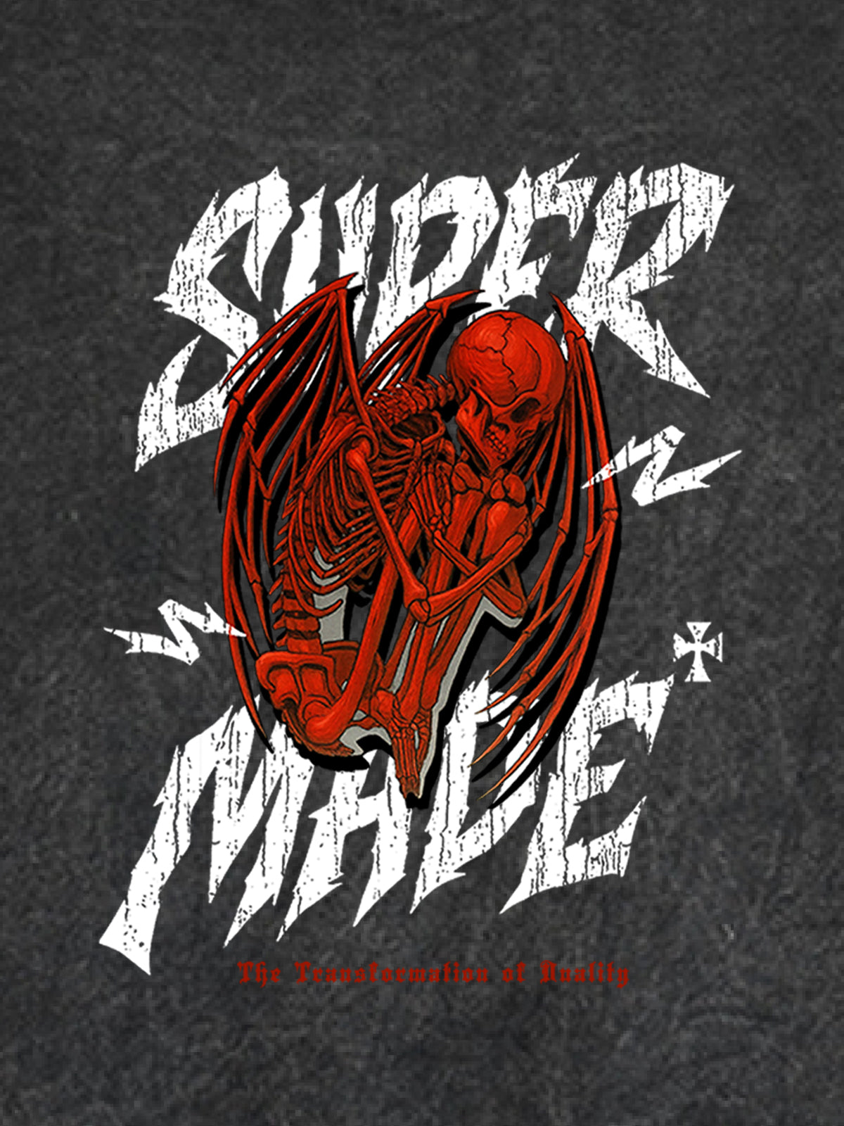 Distressed Graphic Bold Angel Wings Design Hoodie