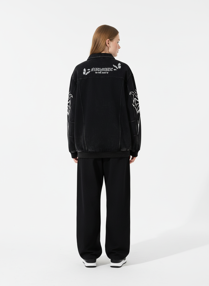 Punk Gothic Butterfly Graphic Streetwear Jacket