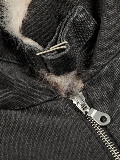 Stylish Winter Bomber Jacket with Faux Fur Collar - Perfect for Cold Weather