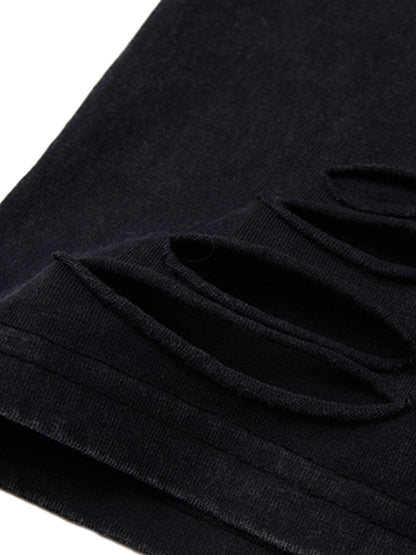 Distressed Graphic Butterfly Print Vest