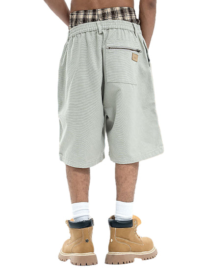 Retro Structured  Design Cargo Shorts
