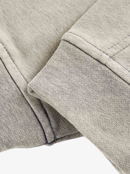 Washed Distressed Zip-up Hooded Sweatshirt