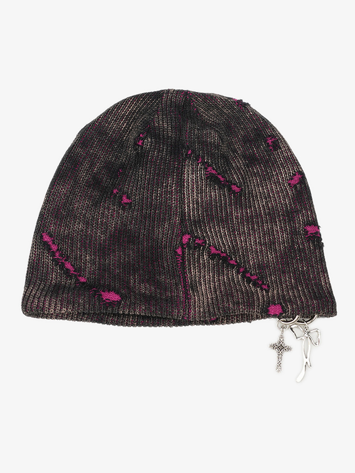 Fashionable Cross Charm Beanie Hat for Winter and Fall - Trendy Knit Cap with Unique Accessories