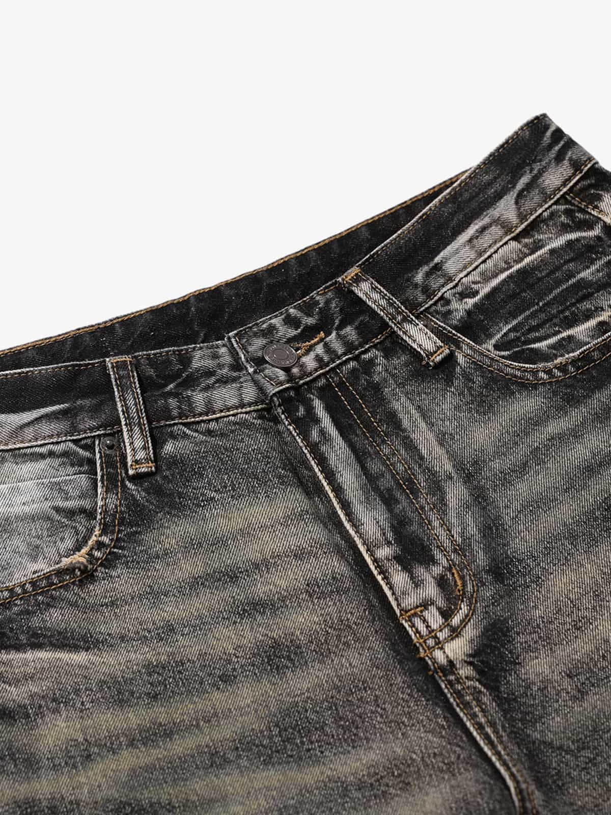 High-Waisted Wide-Leg Cargo Pants with Unique Pocket Design