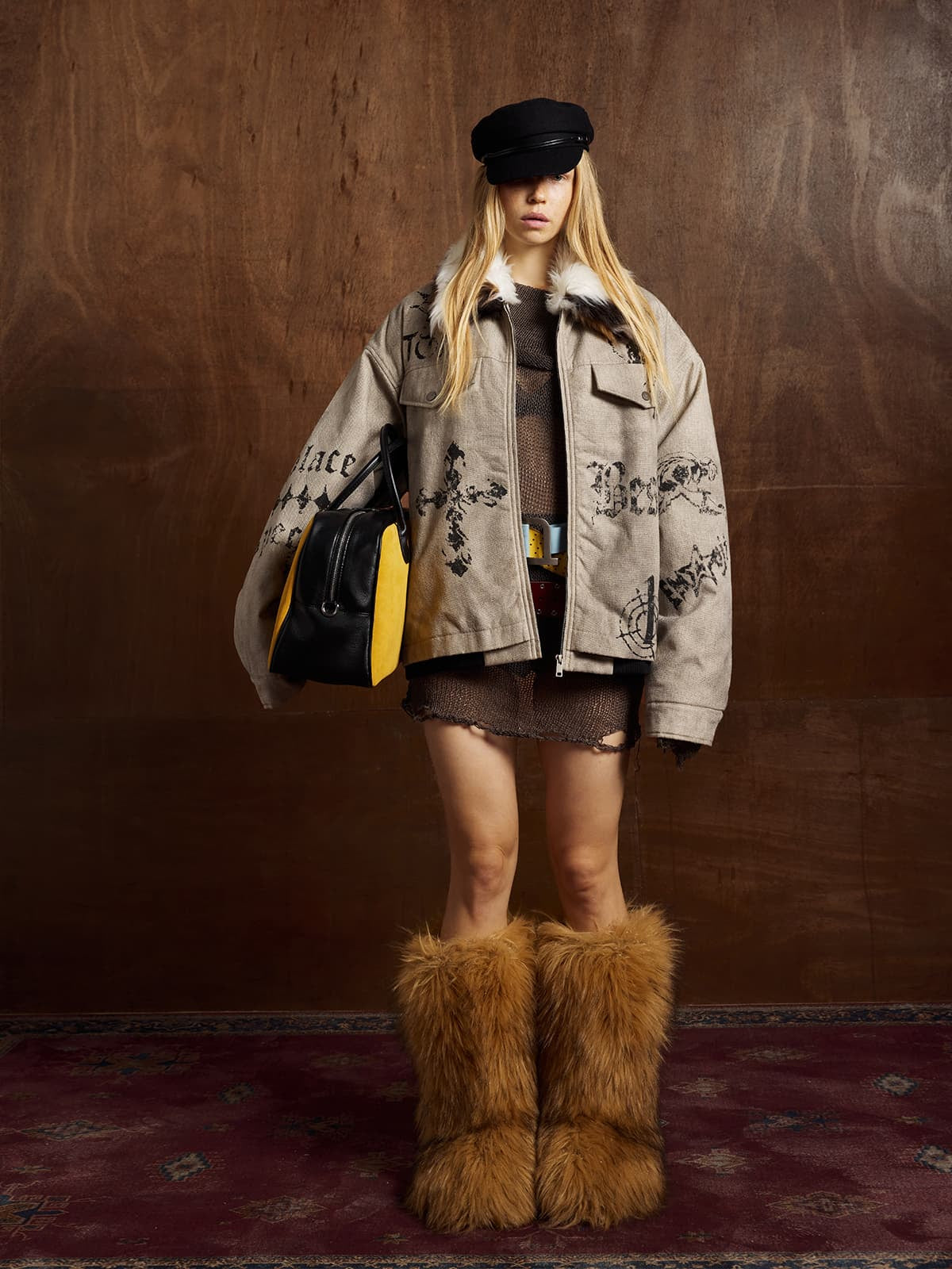 Winter-Ready Corduroy Jacket with Faux Fur Trim for Men