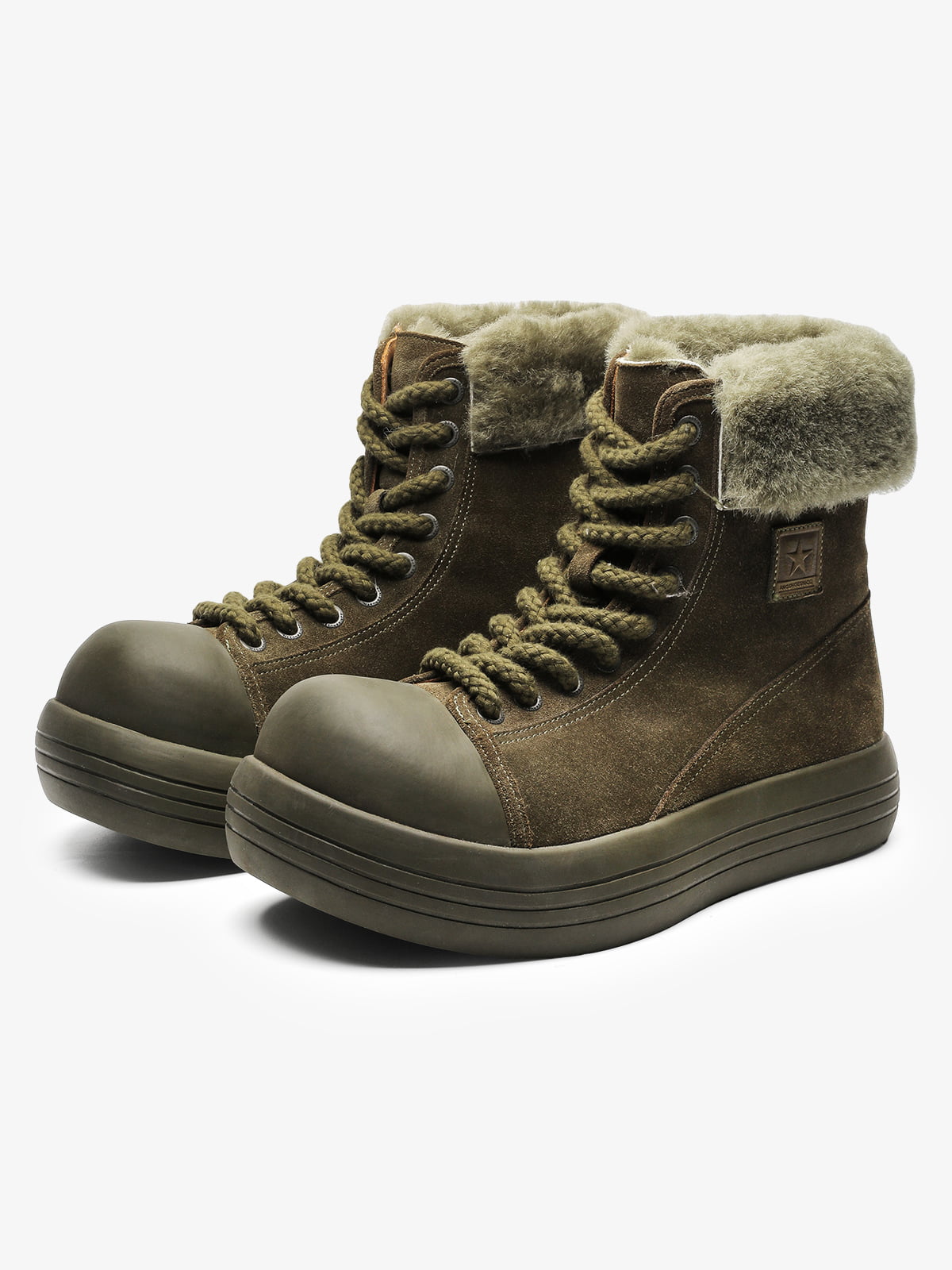 Winter Warmth High-Top Sneaker Boots with Fuzzy Collar