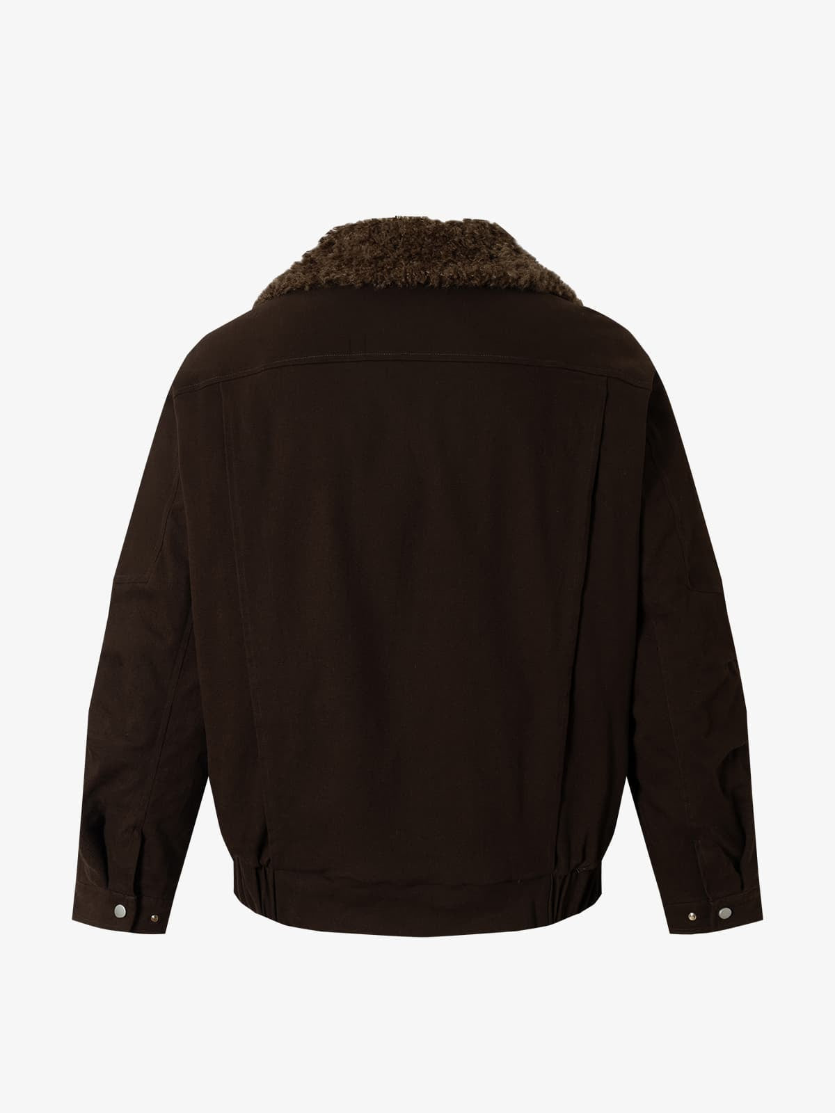 Thesupermade Oblique Zipper Design Lambswool Collar Quilted Jacket