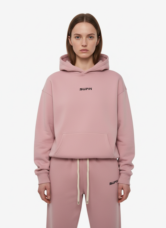 SUPM Minimalist Logo Pink Hoodie and Sweatpant Set