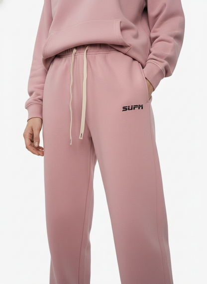 SUPM Minimalist Logo Pink Hoodie and Sweatpant Set