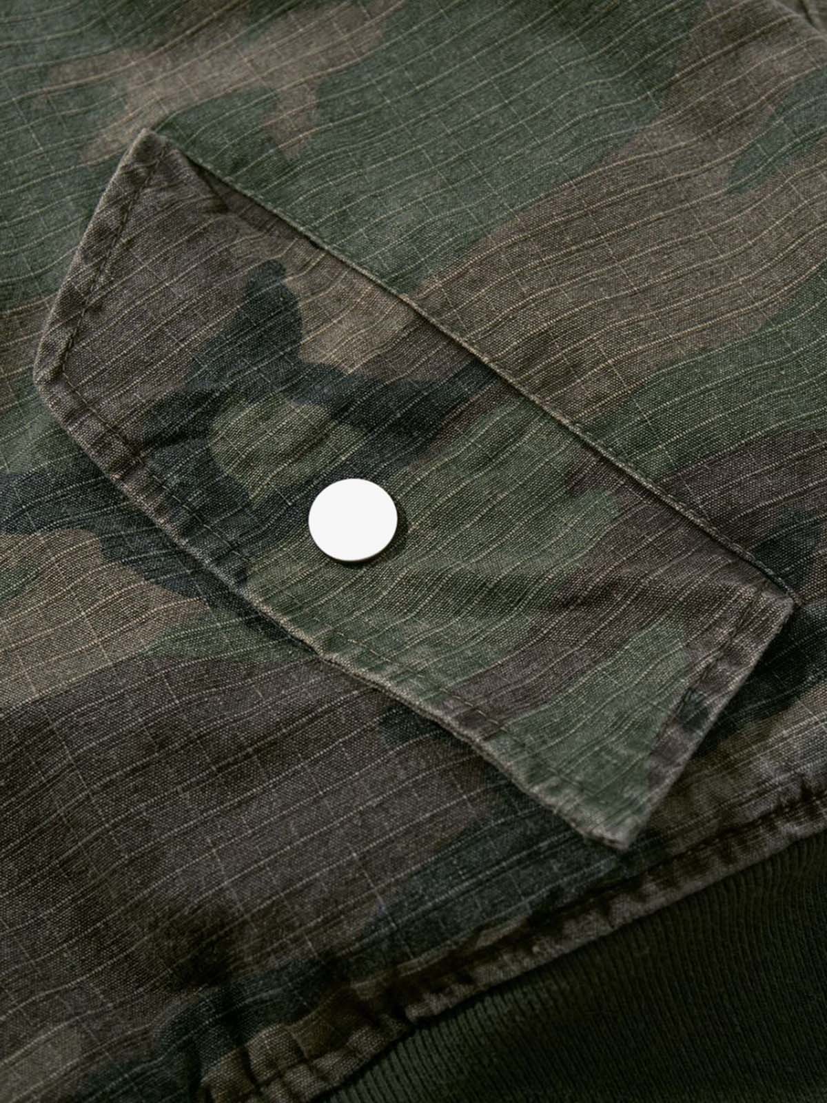 Camouflage Bomber Jacket with Detachable Hood - Perfect for Casual and Outdoor Adventures