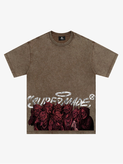 Thesupermade Dark Devil Maniac's Gothic Graffiti T-shirt