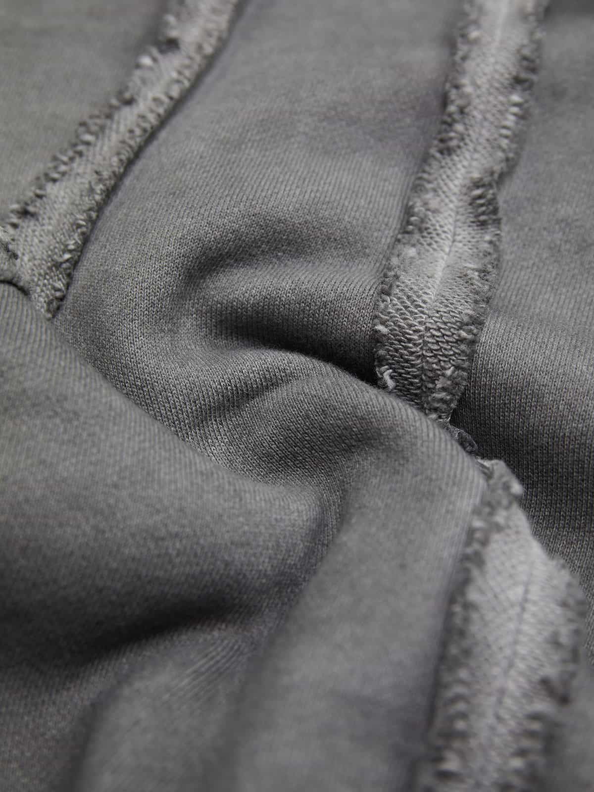 Thesupermade Heavy Washed Distressed Full Zip Hoodie - 2057