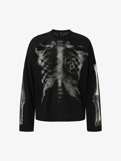 Thesupermade Skeleton Print Long-sleeved T-shirt