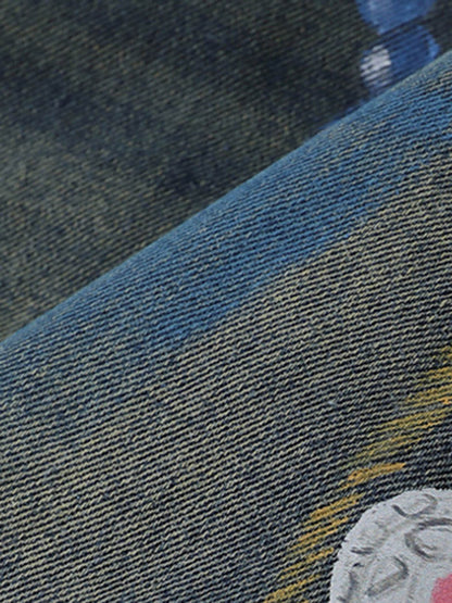 Street Painting Graffiti Denim Jorts