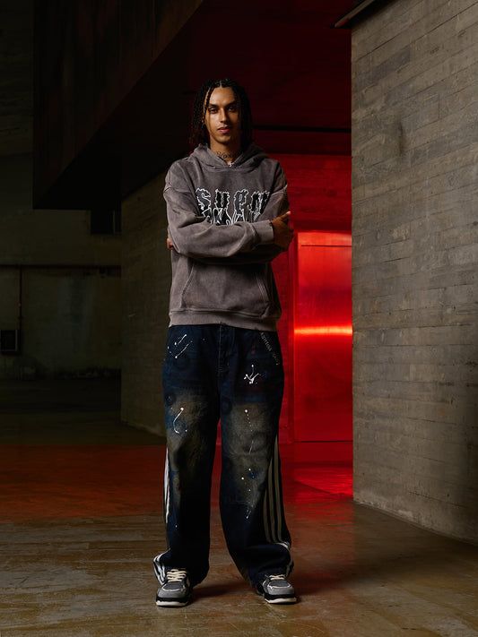 Distressed Graphic Hoodie for Urban Streetwear Enthusiasts