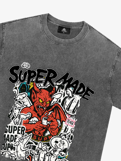 Street Devil Collage Pattern T-shirt