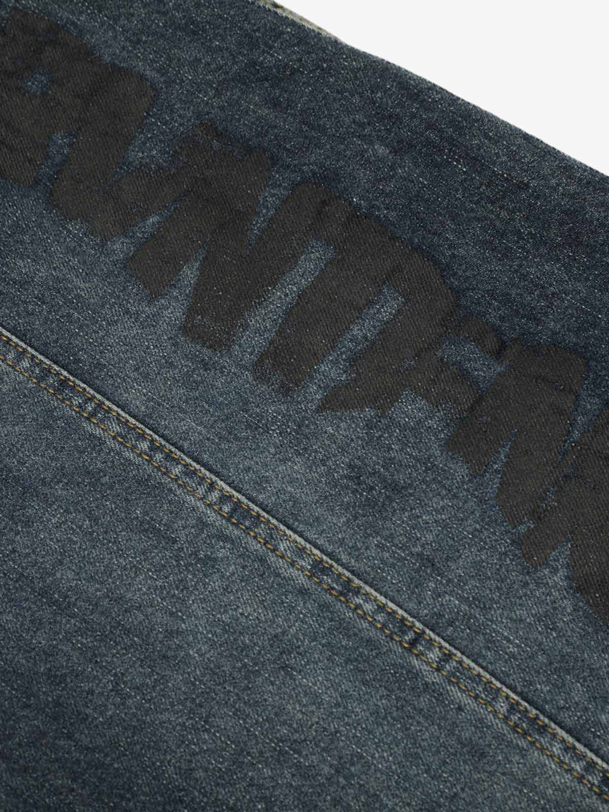 Vintage Washed Vibe Scimitar Wide-Leg Jeans