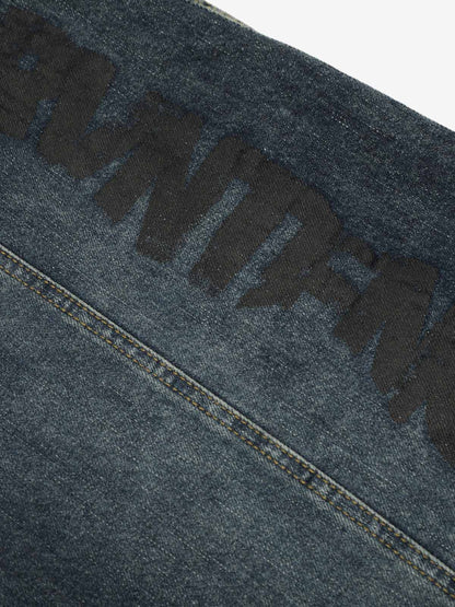 Vintage Washed Vibe Scimitar Wide-Leg Jeans