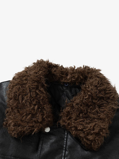 Winter-Ready Corduroy Jacket with Faux Fur Trim for Men