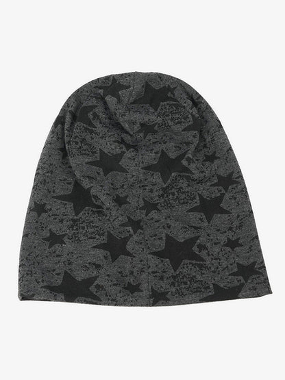 Stylish Star-Print Beanie for All Seasons - Trendy and Versatile Headwear