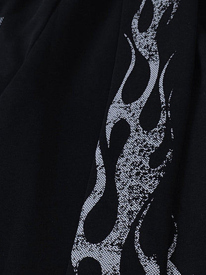 Thesupermade Dark Street Letter Flame Casual Sweatpants