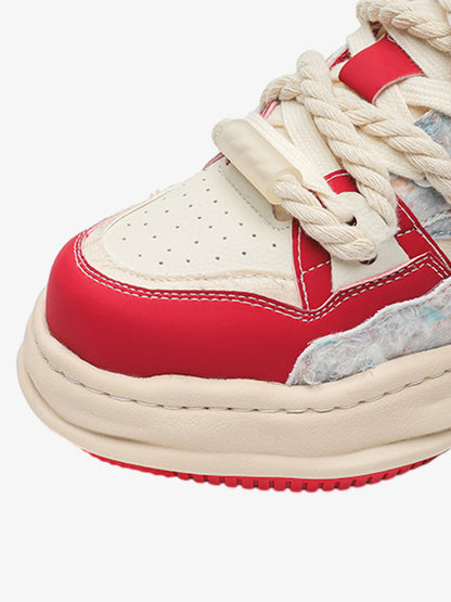 7CM Height-Enhancing Sneakers with Fluid Lines and Granular Outsole