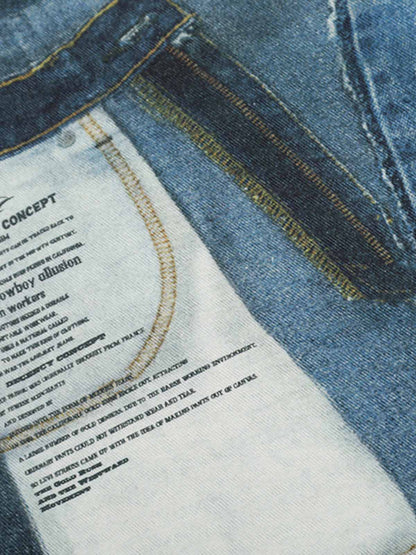 Patchwork Wide-Leg Jeans with Unique Design for Fashion Lovers