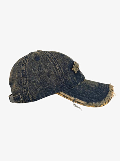 Stylish Denim Baseball Cap with Embroidered Letters for Casual Wear