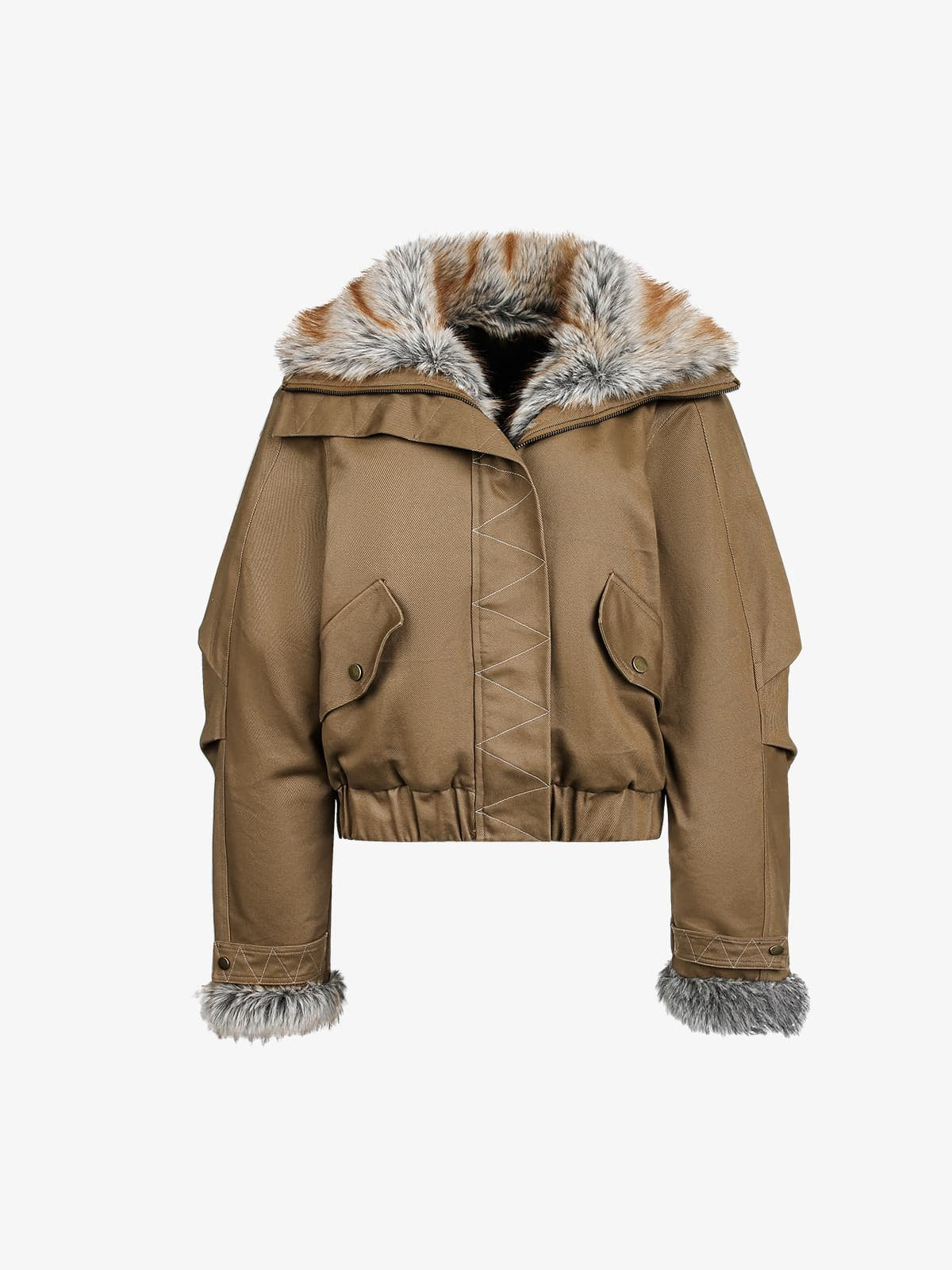 Winter-Ready Corduroy Jacket with Faux Fur Trim for Men