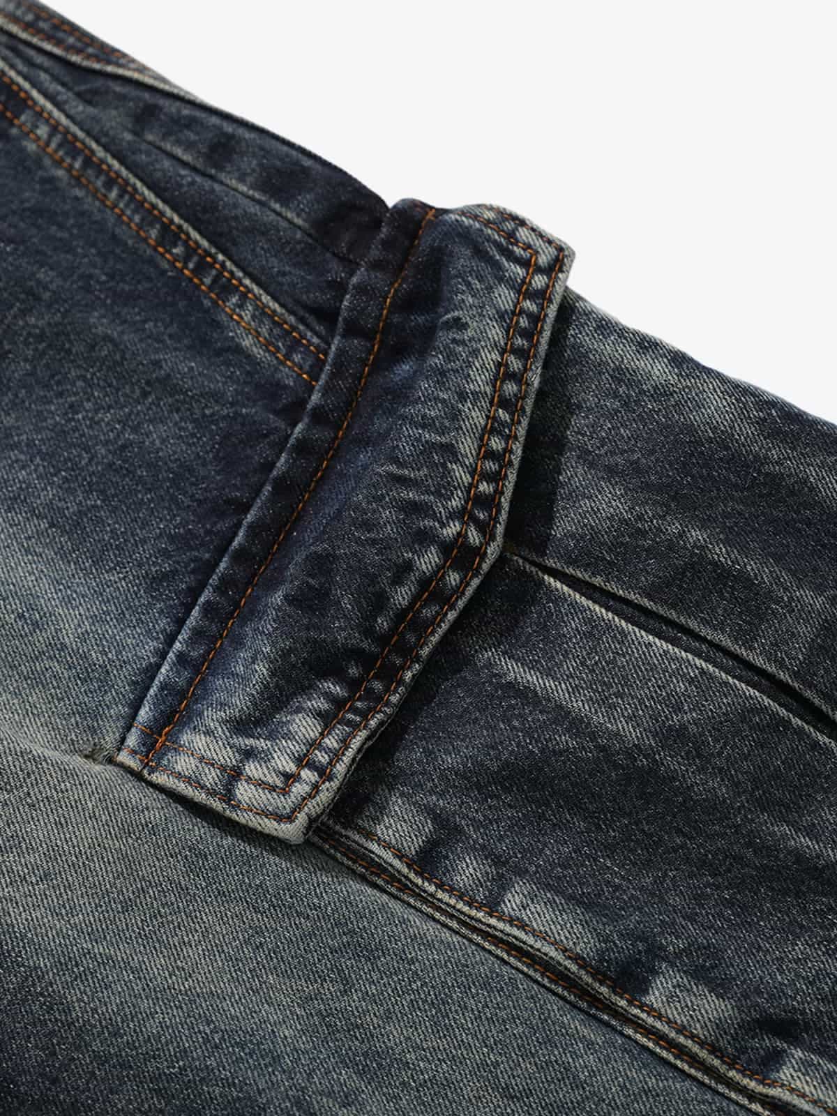 High-Waisted Wide-Leg Cargo Pants with Unique Pocket Design