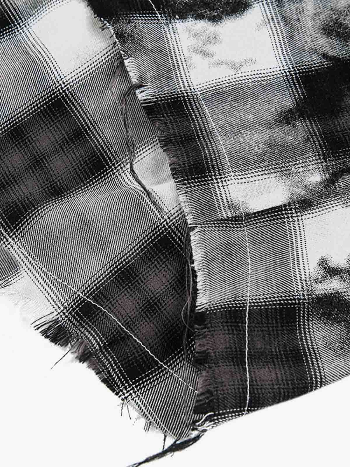 Street Lapel Tie-Dye Plaid Long Sleeve Shirt