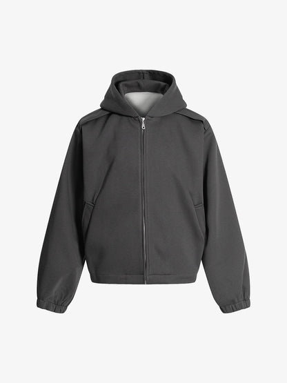 Street Deconstructed Split Zippered Hooded Sweatshirt