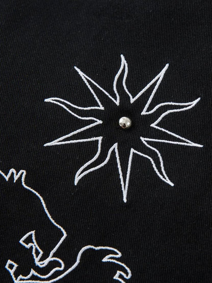 Thesupermade Heavy Contrast Thread Embroidered Multi-button Jeans