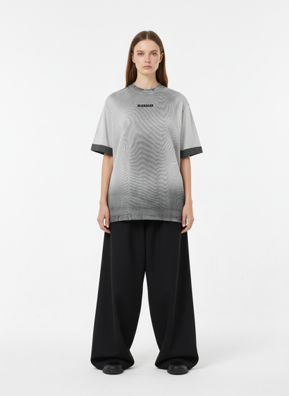 Vintage Distressed Washed Gradient Short-Sleeved T-Shirt