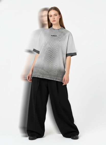 Vintage Distressed Washed Gradient Short-Sleeved T-Shirt