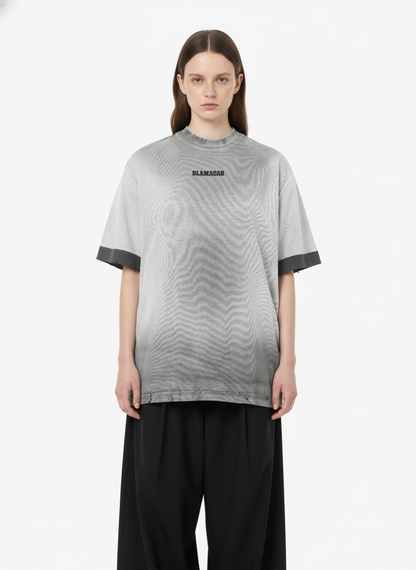 Vintage Distressed Washed Gradient Short-Sleeved T-Shirt