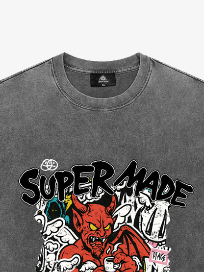 Street Devil Collage Pattern T-shirt