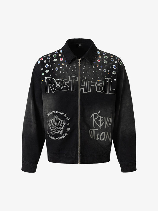 Thesupermade Spray-dyed Gradient Multi-layered Print Jacket