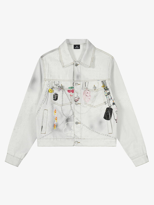Stylish Embellished Denim Jacket for Women - Perfect for Casual and Trendy Looks