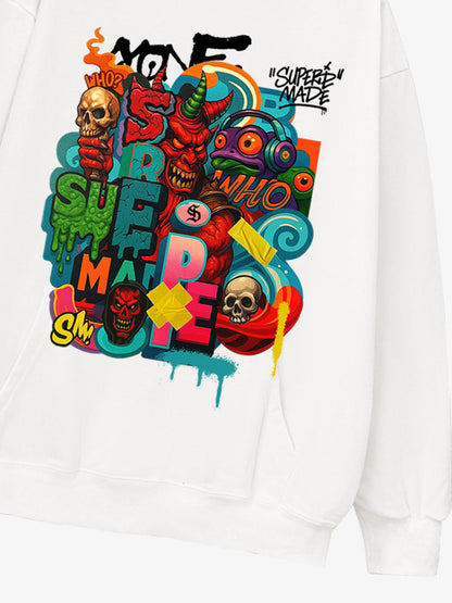Thesupermade Devil Street Graffiti Carnival Hoodie