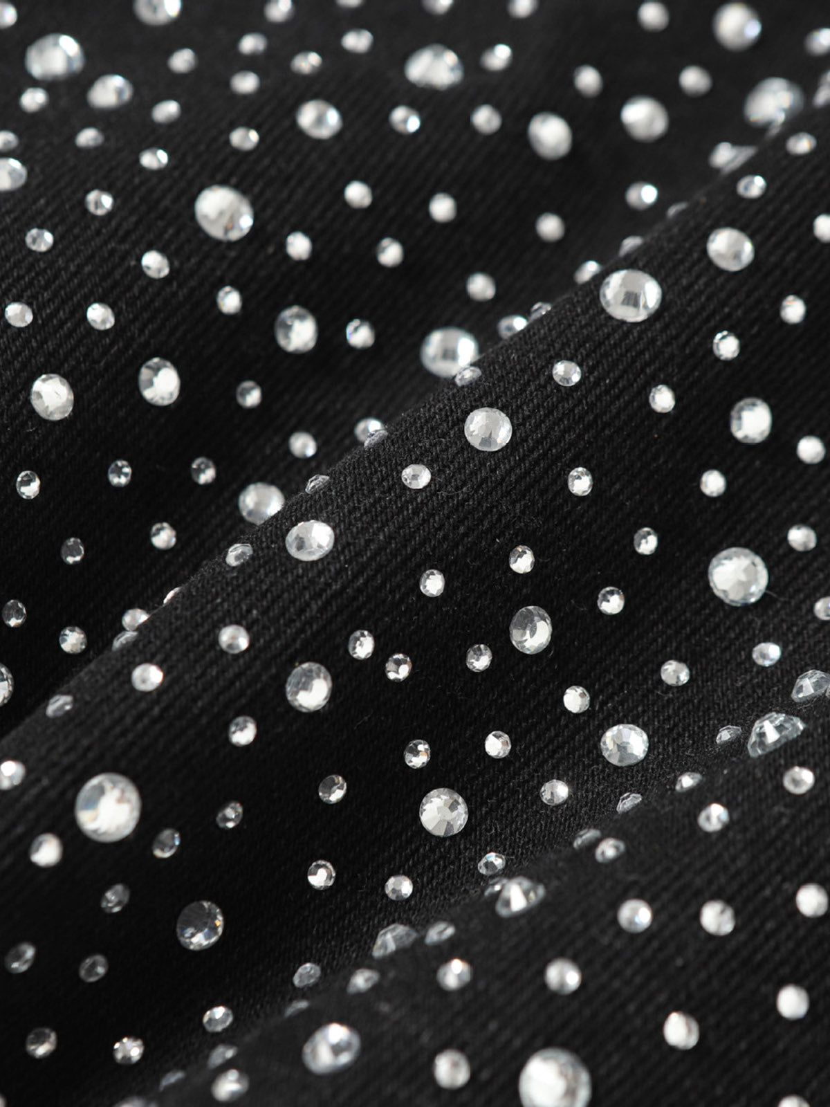 Retro Washed Rhinestone Raw Edge Denim Shorts - 2419