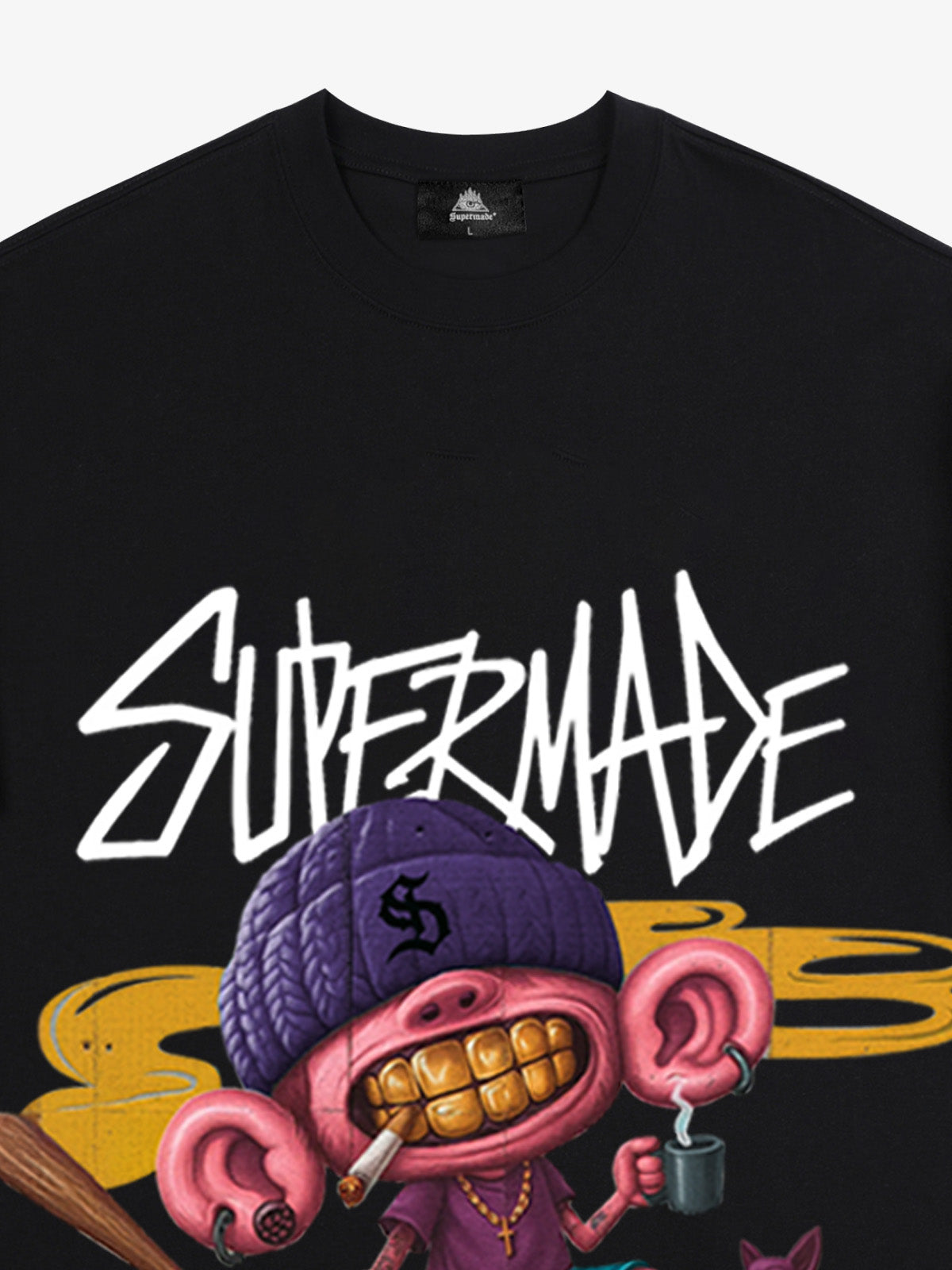 Thesupermade Cartoon Graffiti Trendy Weird Kid T-shirt