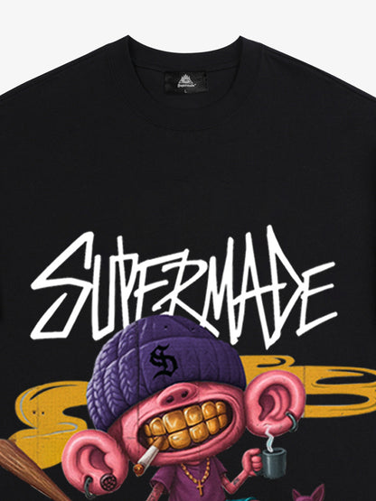 Thesupermade Cartoon Graffiti Trendy Weird Kid T-shirt