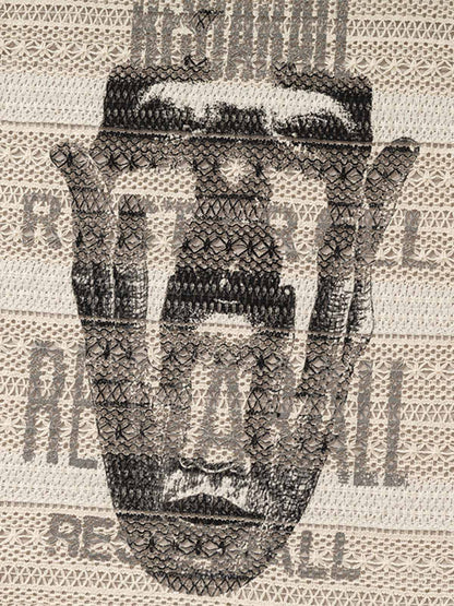 Hollow Portrait Totem Lined Blouse