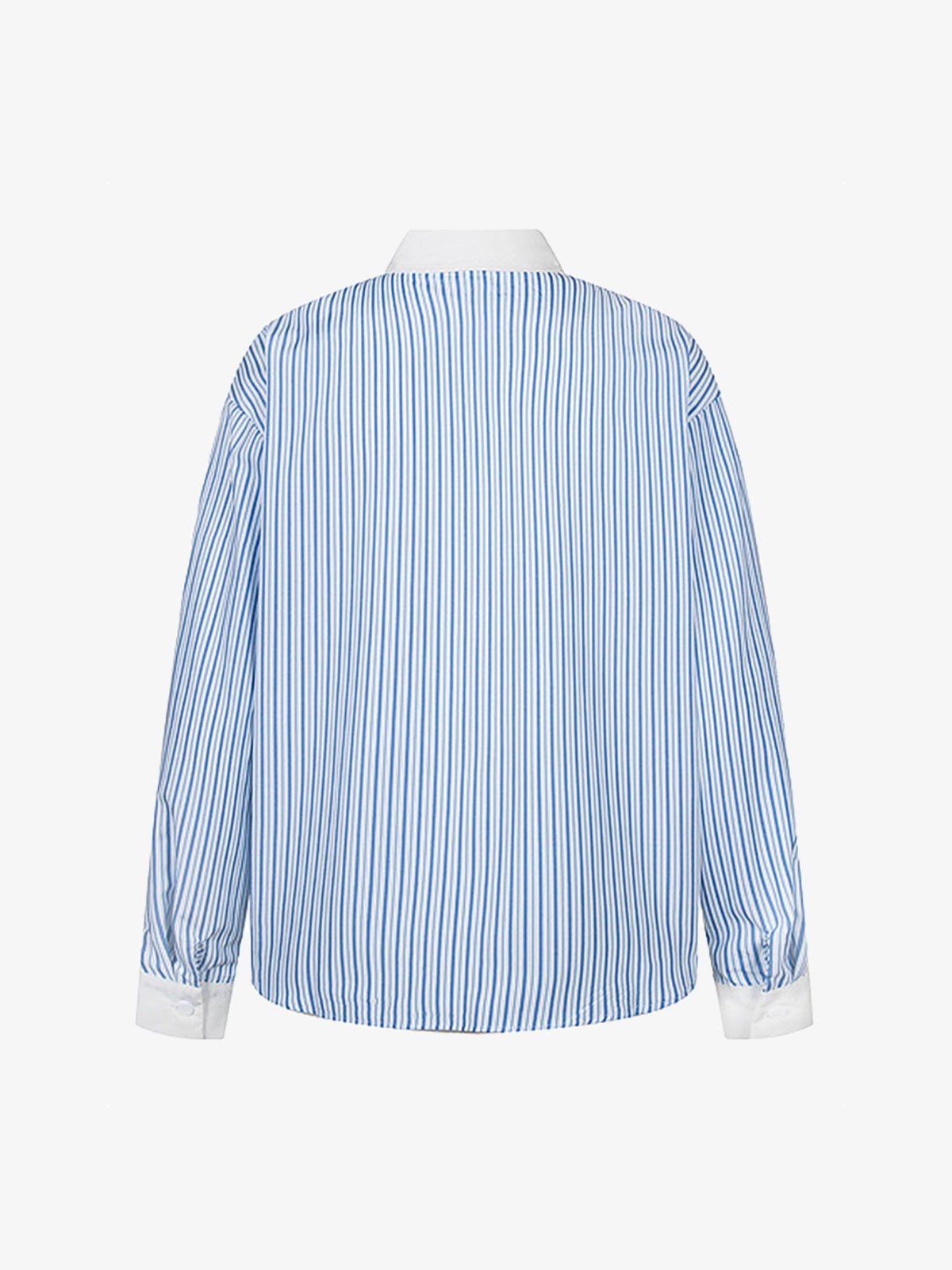 Retro Contrast Flocked Striped Long Sleeve Shirt